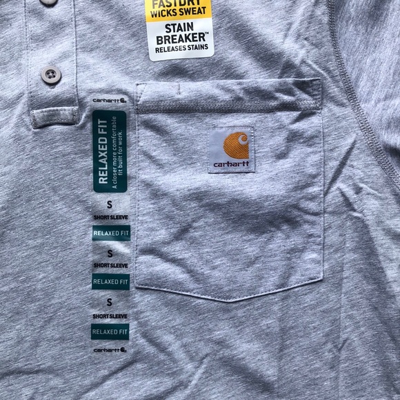 🆕Carhartt Polo Short Sleeve Relaxed Fit Shirt ~ Size Small - Picture 2 of 5